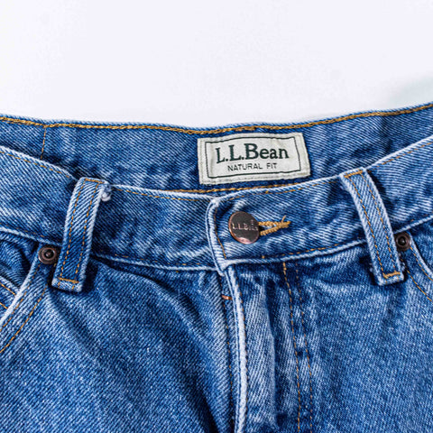 LL Bean Flannel Lined Jeans Denim Faded