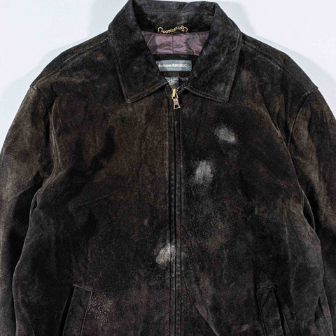 Banana Republic Suede Leather Zip Jacket