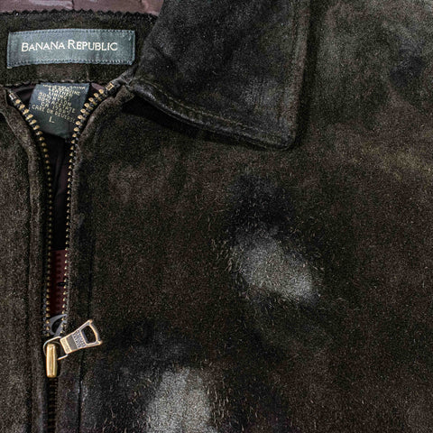 Banana Republic Suede Leather Zip Jacket