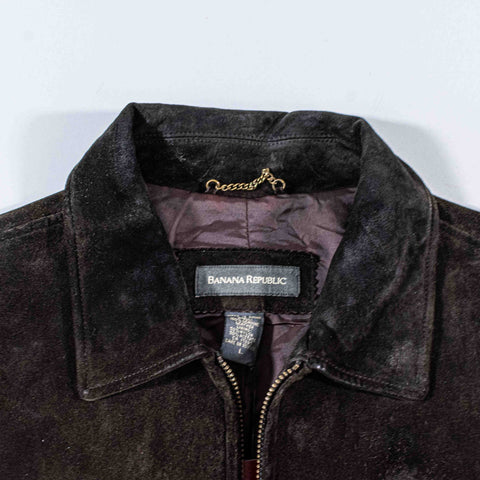 Banana Republic Suede Leather Zip Jacket
