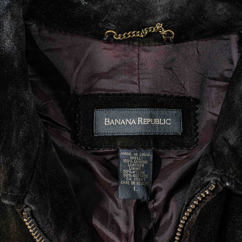 Banana Republic Suede Leather Zip Jacket