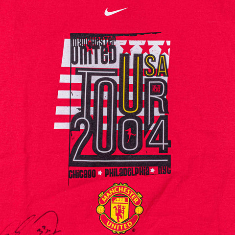 Manchester United Nike 2004 USA Tour T-Shirt Autographed