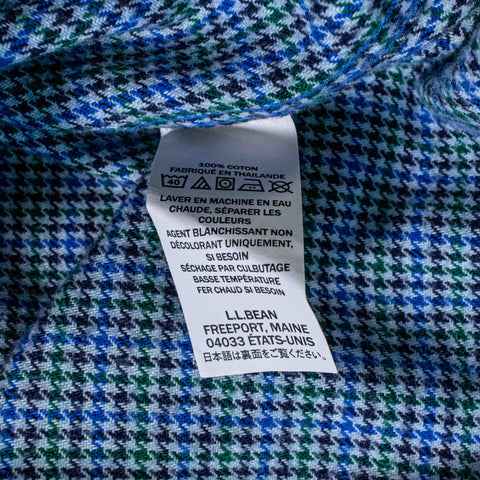 LL Bean Wicked Good Flannel Shirt Traditional Fit Houndstooth
