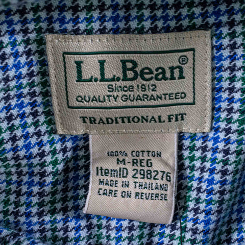 LL Bean Wicked Good Flannel Shirt Traditional Fit Houndstooth