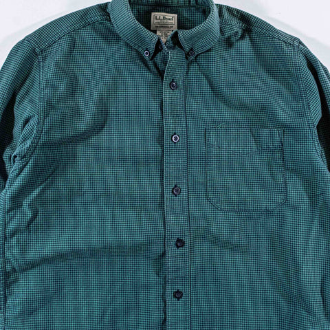 LL Bean Wicked Good Flannel Shirt Traditional Fit Houndstooth
