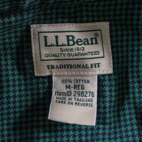 LL Bean Wicked Good Flannel Shirt Traditional Fit Houndstooth