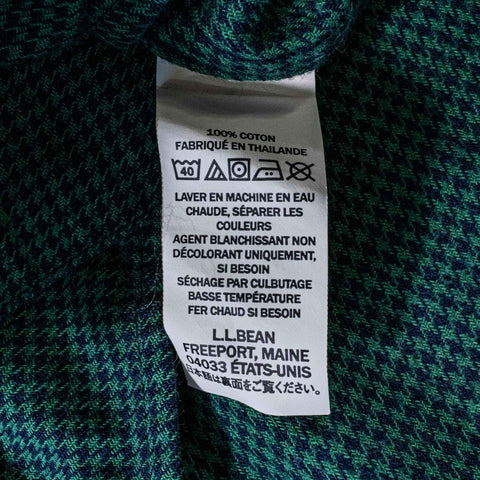 LL Bean Wicked Good Flannel Shirt Traditional Fit Houndstooth