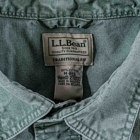 LL Bean Sunwashed Canvas Shirt Traditional Fit