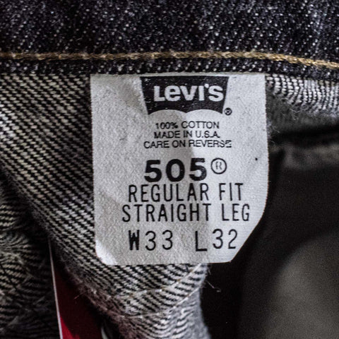 Levi 505 Orange Tab Black Jeans
