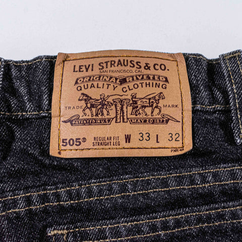 Levi 505 Orange Tab Black Jeans