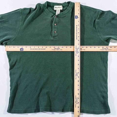 Eddie Bauer Henley Thermal Waffle Shirt Long Sleeve