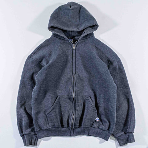 Russell Athletic Blank Zip Hoodie Sweatshirt Sun Faded