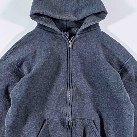 Russell Athletic Blank Zip Hoodie Sweatshirt Sun Faded