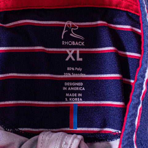 Rhoback Striped Performance 1/4 Zip Pullover American Flag