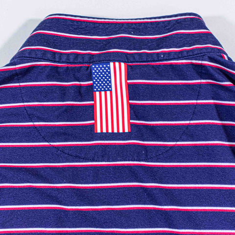 Rhoback Striped Performance 1/4 Zip Pullover American Flag