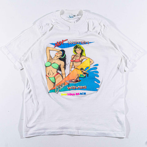 Hot Women Cool Waves Bikini T-Shirt Daytona Beach Cal Cru