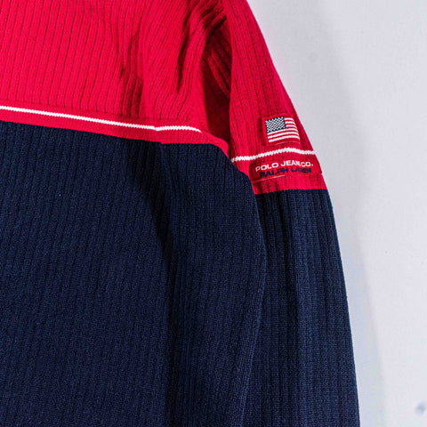 Polo Jeans Co. Ralph Lauren Striped USA Flag Turtleneck Sweater