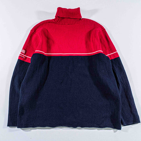 Polo Jeans Co. Ralph Lauren Striped USA Flag Turtleneck Sweater