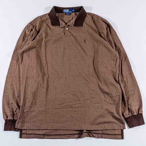 Polo Ralph Lauren Herringbone Pima Cotton Long Sleeve Polo Shirt