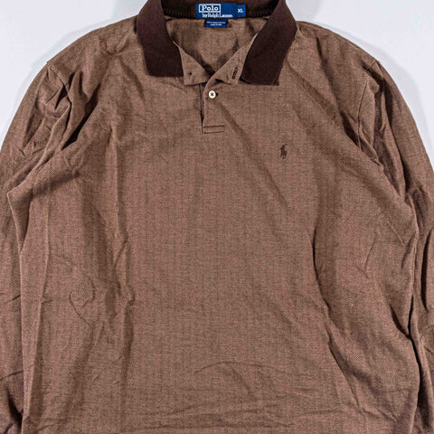 Polo Ralph Lauren Herringbone Pima Cotton Long Sleeve Polo Shirt
