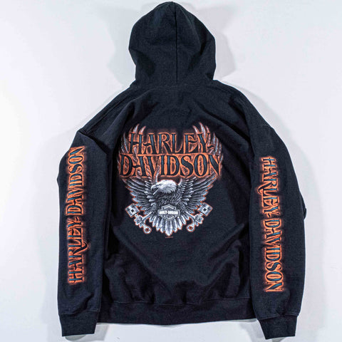 Harley Davidson Eagle Zip Hoodie Sweatshirt