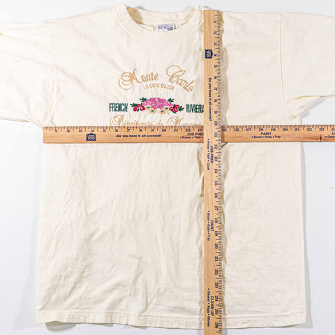 Monte Carlo Cote D'Azor Monaco French Riviera T-Shirt Embroidered
