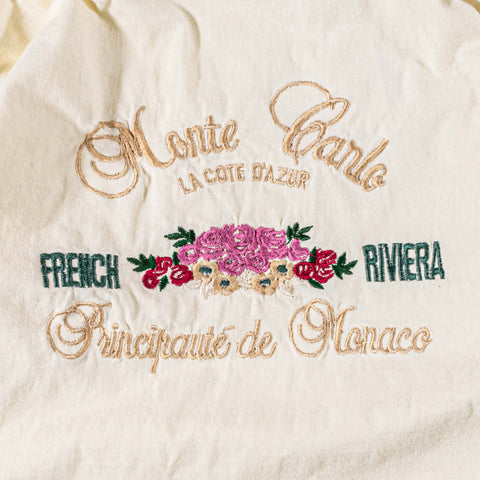 Monte Carlo Cote D'Azor Monaco French Riviera T-Shirt Embroidered