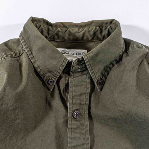Banana Republic Green Safari Button Down Shirt