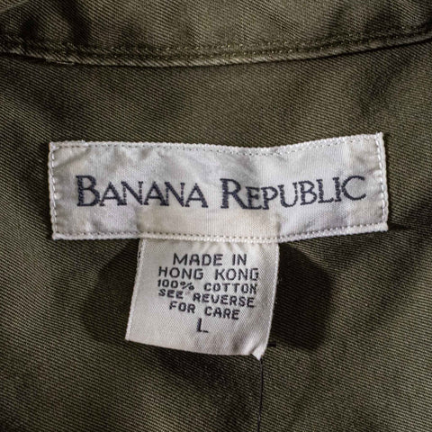 Banana Republic Green Safari Button Down Shirt