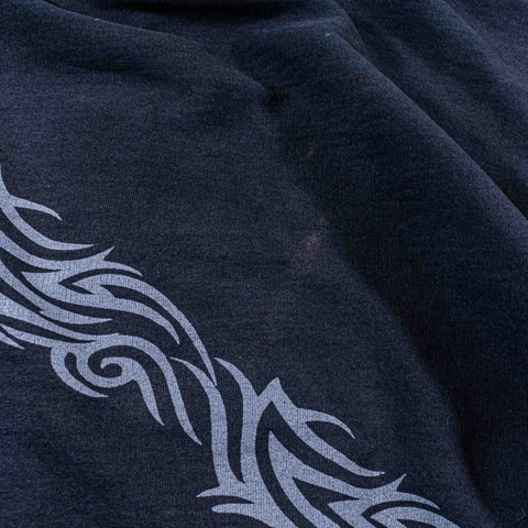 Skull Tribal Sun Faded Repaired Zip Hoodie Sweatshirt