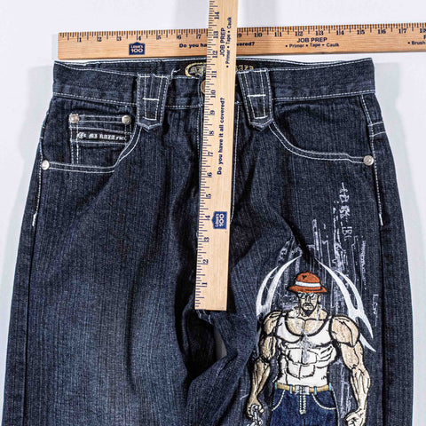Mi Raza Field Embroidered Baggy Jeans