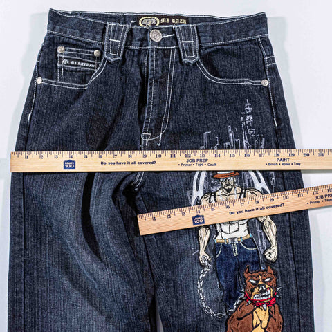 Mi Raza Field Embroidered Baggy Jeans