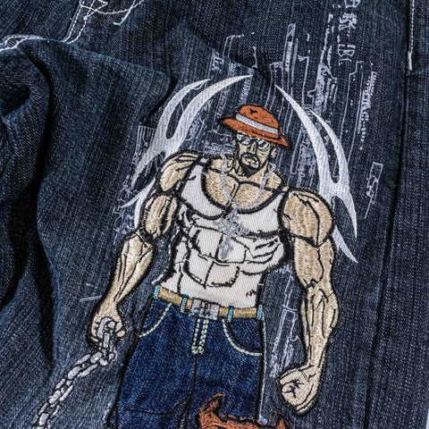 Mi Raza Field Embroidered Baggy Jeans
