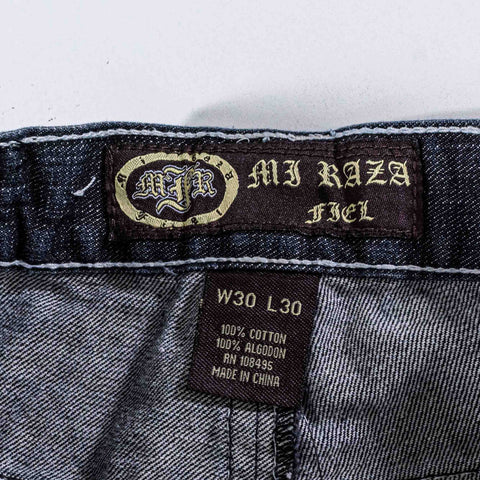 Mi Raza Field Embroidered Baggy Jeans