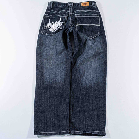 Mi Raza Field Embroidered Baggy Jeans