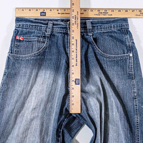 SouthPole Red Tab Baggy Wide Leg Jeans