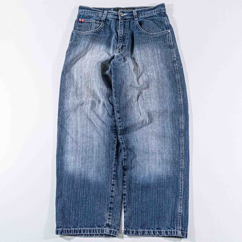 SouthPole Red Tab Baggy Wide Leg Jeans