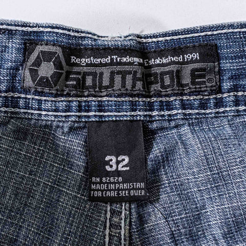 SouthPole Red Tab Baggy Wide Leg Jeans
