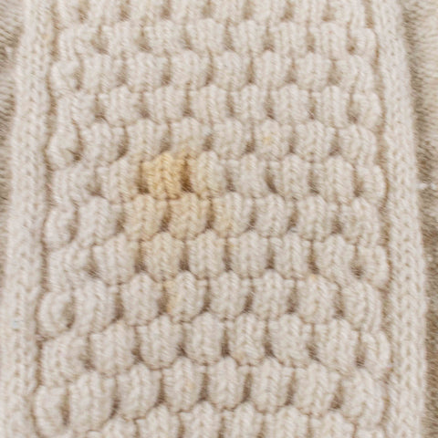 Donegal Woollen Products Cable Knit Fisherman Wool Sweater Distressed