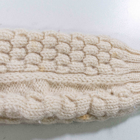Donegal Woollen Products Cable Knit Fisherman Wool Sweater Distressed