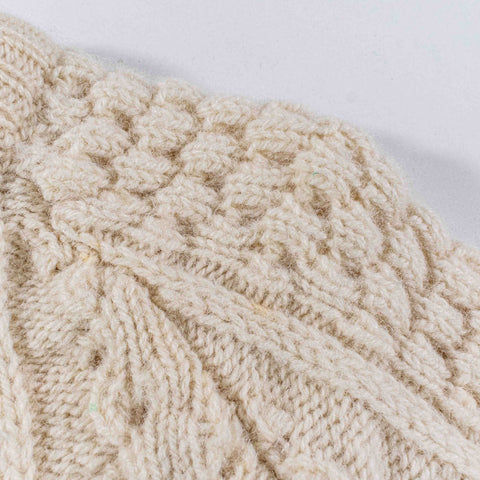 Donegal Woollen Products Cable Knit Fisherman Wool Sweater Distressed