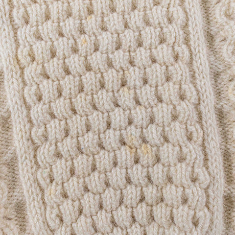 Donegal Woollen Products Cable Knit Fisherman Wool Sweater Distressed