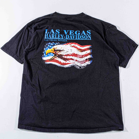 Harley Davidson Motorcycles Eagle Flag T-Shirt Las Vegas