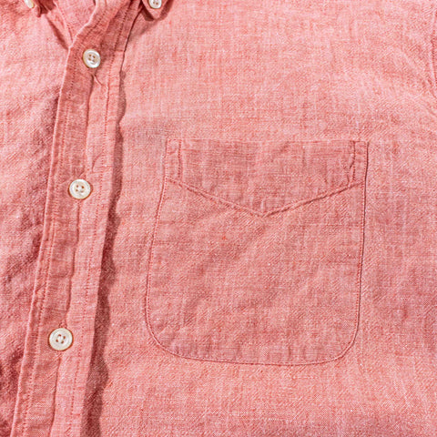 LL Bean Linen Button Down Shirt Short Sleeve