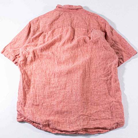 LL Bean Linen Button Down Shirt Short Sleeve