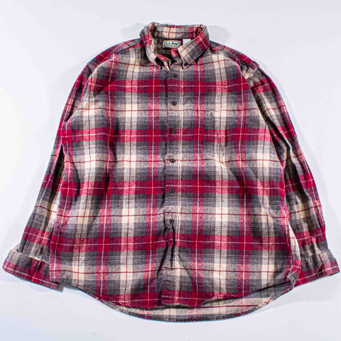 LL Bean Northwoods Cotton Flannel Shirt Made in USA C818