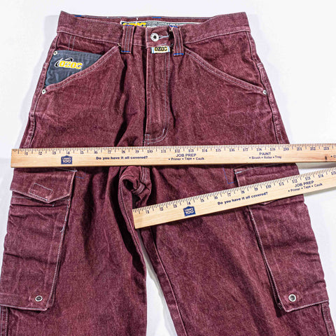 Ozoc Baggy Cargo Dyed Denim Jeans Wide Leg