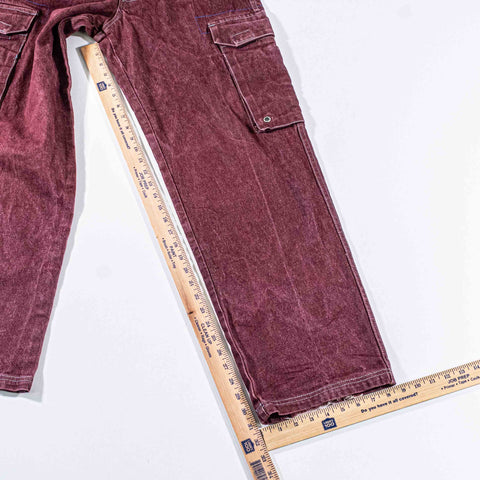 Ozoc Baggy Cargo Dyed Denim Jeans Wide Leg