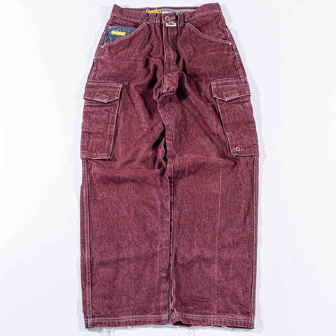 Ozoc Baggy Cargo Dyed Denim Jeans Wide Leg