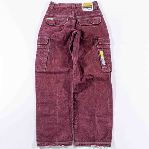 Ozoc Baggy Cargo Dyed Denim Jeans Wide Leg
